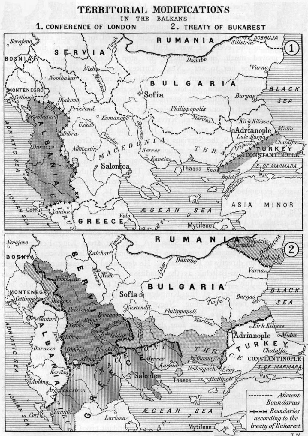 Balkan Savaşlarında sınır değişiklikleri