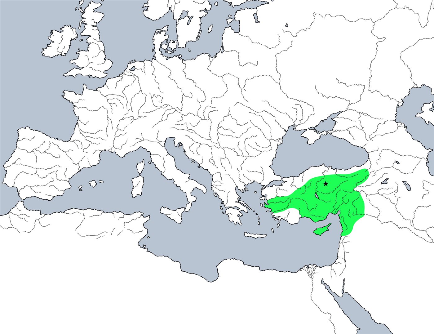 Hitit Devleti'nin en geniş sınırları
